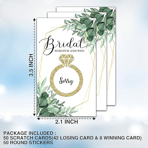 Miniatura 2 de Greenery - Juego de 50 tarjetas para raspar, boletos de lotería de rifas para despedida de soltera, fiestas de boda (a06)