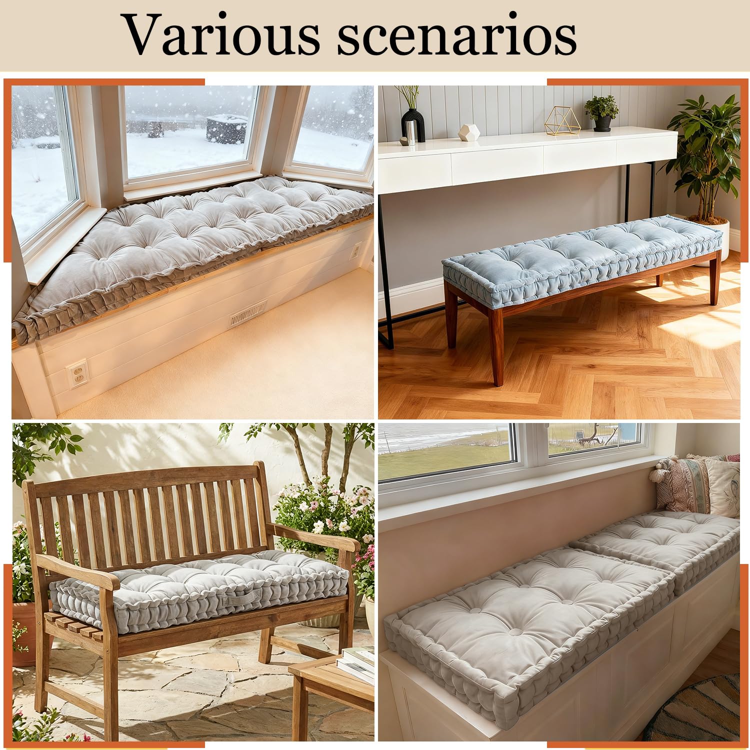 Küchenbankkissen 100x40cm Sitzpolster für Innenmöbel Sitzkissen mit Griff Eckge Bequeme ge für Esszimmer Stilvolles Sitzkissen für Couch