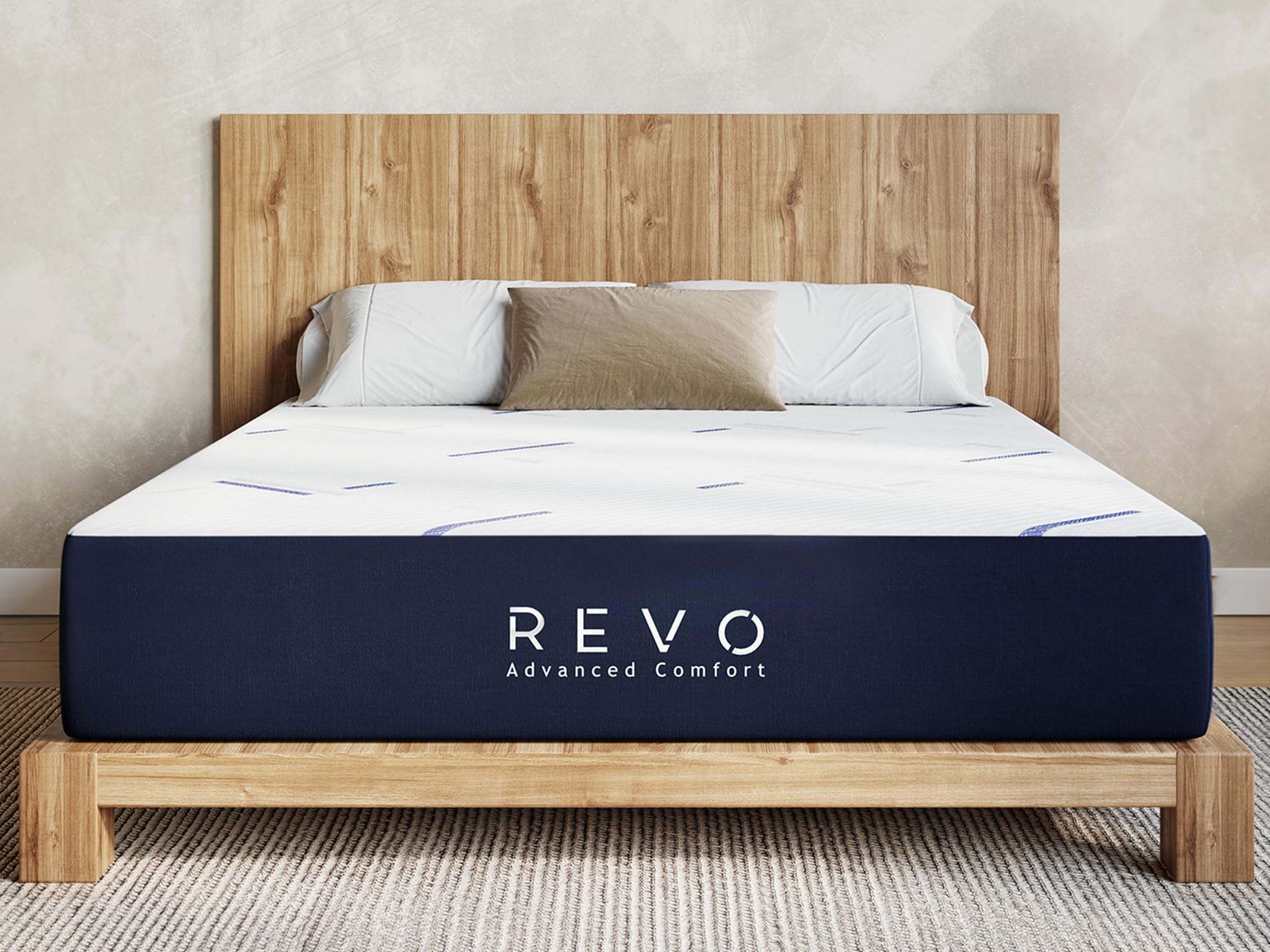 REVO Sleep Gel Memory Foam Mattress, 12-Inch Queen – Cooling Mattress with Pressure-Relieving Gel Foam, Contouring Support & Breathable Comfort for