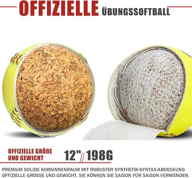 LeapBeast 12 Inch Softball Edzés Labda, PU Felület Kezdőknek, Ifjúsági Gyakorlás Sportlabda