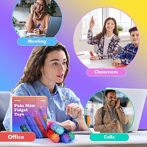 Miniatura 5 de Juguetes sensoriales para adultos para aliviar el dolor juguete giratorio con pinchos para aliviar el dolor, alivio del estrés para TDAH, autismo,