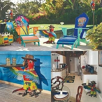 Amazon Co Jp ドリンクサービングオウムバトラー オウムバトラースタチューバードドリンクサービング テーブルバートロピカルオウムサーバー オウムスタチュートレイ 動物サイドテーブル彫刻 家庭 オフィス 工芸品 色 B Fweoofn ホーム キッチン