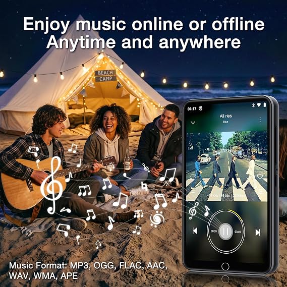 Diofox MP3 Player with Bluetooth and WiFi, 80GB 4.0 Music Player with Spotify,Amazon Music,YouTube,Parental Control Android Mainstrem Media MP4/MP3 Player for Kids up to 1TB,Black (Black)