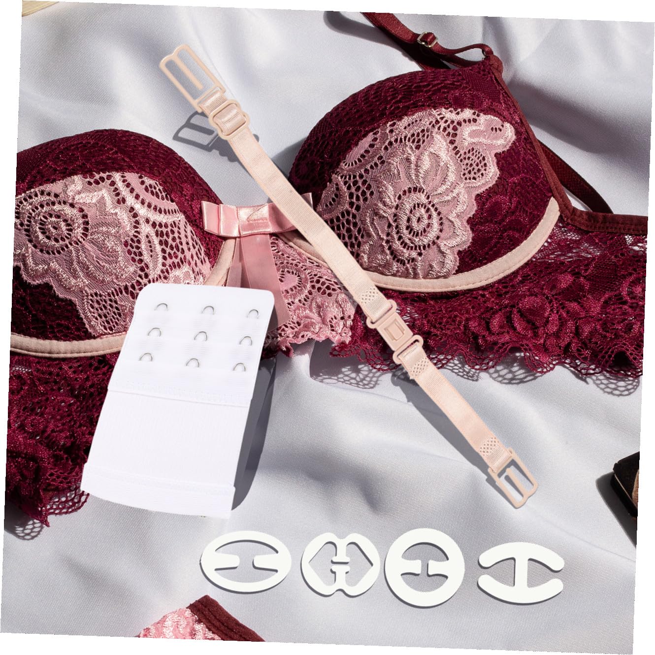 SHERCHPRY 4 Juegos Hebilla antideslizante para ropa interior. ganchos de sujetador evitar que los tirantes del sostén se deslicen extensor de sujetador extensiones de sujetador tres botones