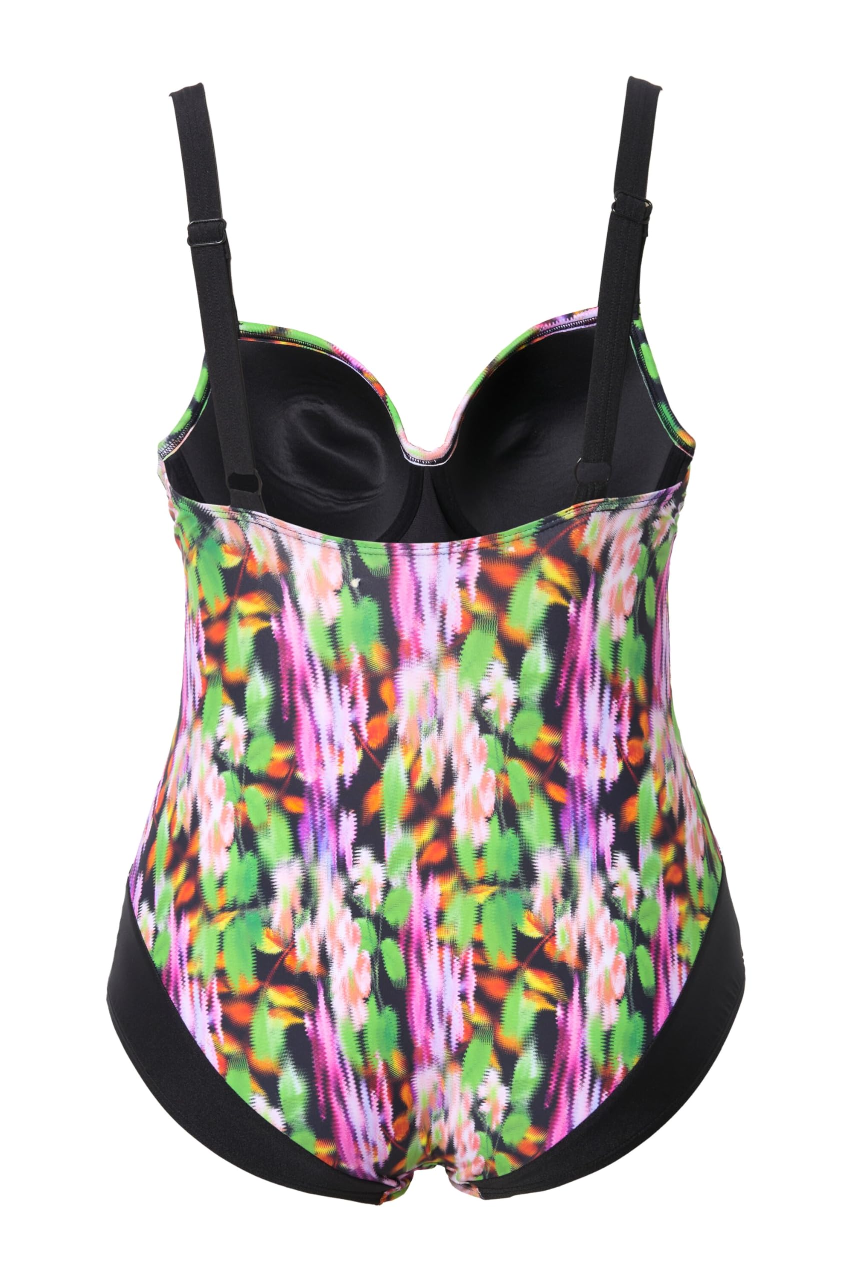 Ulla Popken Femme Grandes Tailles Maillot de Bain, Bonnets Souples et Armatures, décolleté Esprit Cache-cœur, matière recyclée 835959