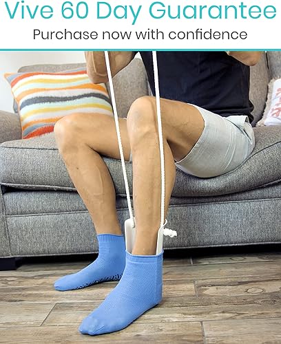 Miniatura 9 de Vive Sock Aid - Deslizador de calcetines fácil de poner y quitar - Dispositivo de asistencia para tirar Donner - Herramienta de ayuda para