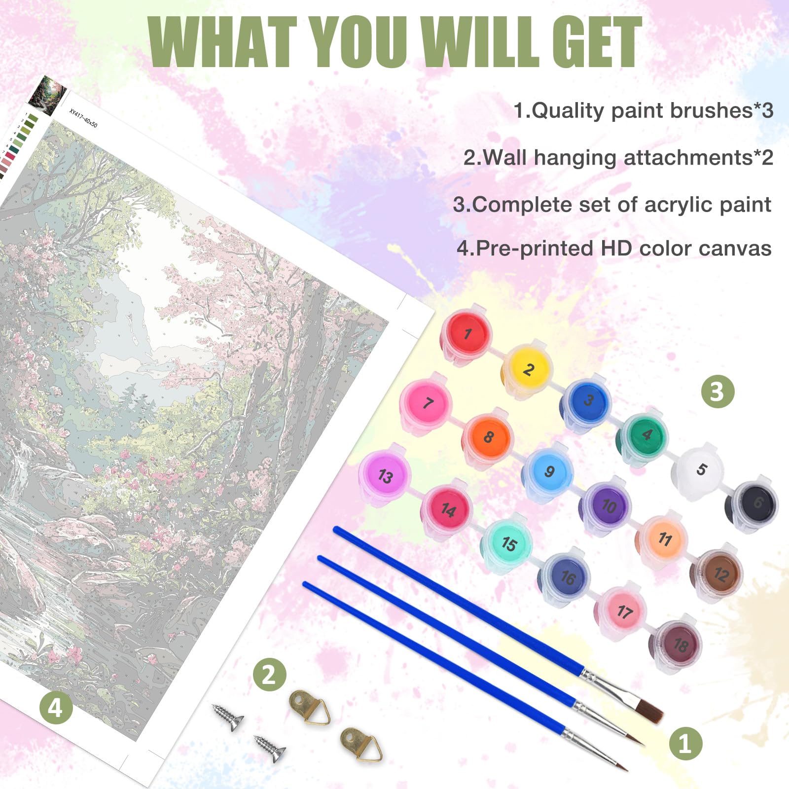 AIRDEA Bouteilles Colorées Peinture Numero Adulte, DIY Kit Activité Manuelle Peinture Acrylique, Peinture par Numero Adulte avec Pinceaux et Acryliques pour la Décoration Maison 40x30 cm (Encadrée