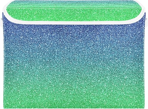 Miniatura 8 de GAIGEO Cubo de almacenamiento con purpurina azul amarillo, organizadores y almacenamiento, contenedores apilables para armario, contenedores de