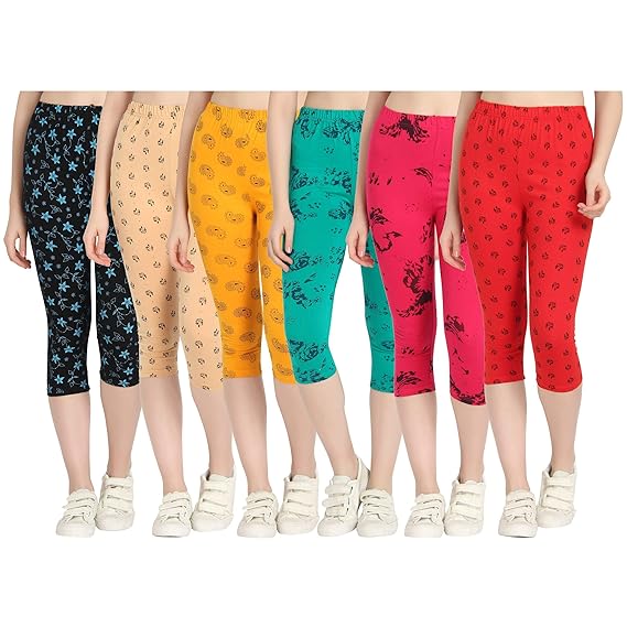 Printed Capri for Womens/Girl Pack of 6