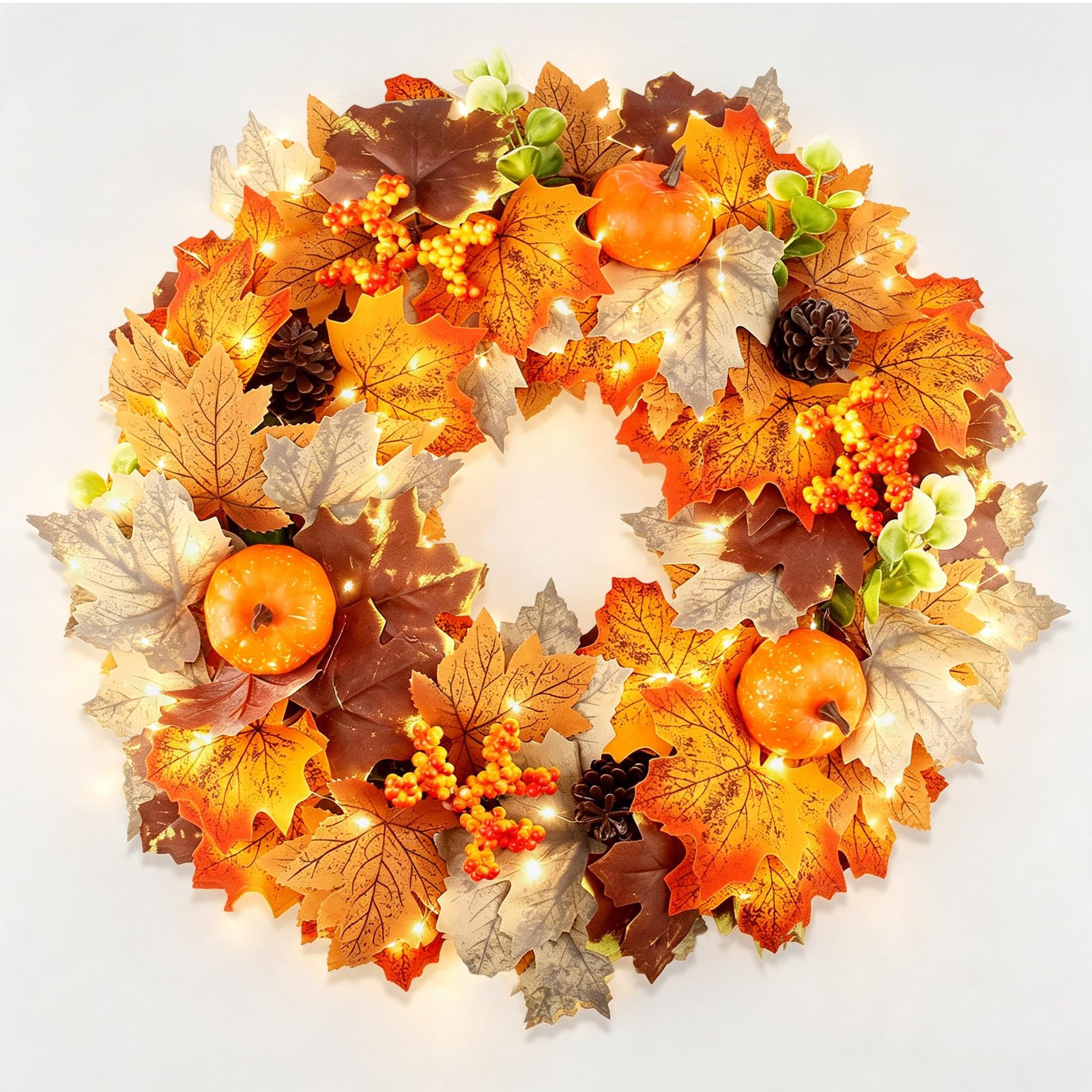 YUE QIN Autumn Decorations Wreath 45cm Artificial Door Wreaths