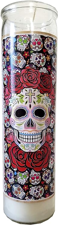 Cinco de Mayo Rose Skull Devotional Candle
