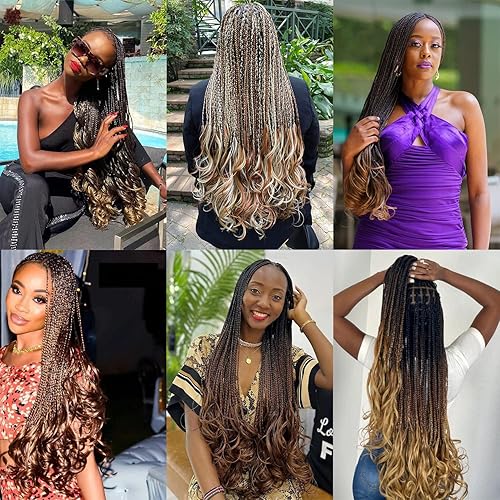 Miniatura 6 de COOKOO 18 Inch 9 Pack French Curly Braiding Hair 1B Soft Bouncy Braids Hair 65gpack Premium Curly Braiding Hair French Curls Synthetic Hair