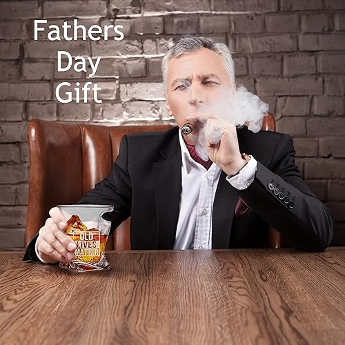 Miniatura 4 de Bezrat Old Lives Matter - Vaso de whisky escocés de 12 onzas, regalos para el día del padre o la jubilación, vasos de whisky para personas mayores,