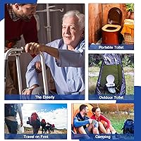 Vista 6 de Kovevo 60 Pack Commode Liners with Absorbent Pads, 60 Bedside Commode Liners and 60 Commode Pads, Portable Toilet Liners for Commode Bucket