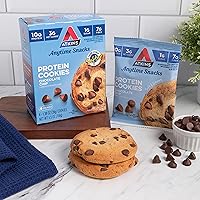 Vista 4 de Atkins Galleta de proteína con chispas de chocolate, postre proteico, rico en fibra, 0.11 onzas de carbohidratos netos, 0.04 oz de azúcar, apto