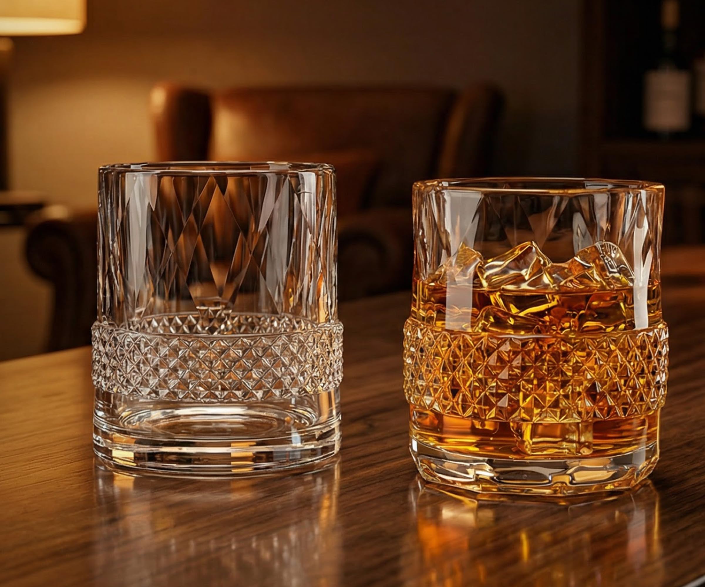 INTIGNIS® Coffret 3 Verres à Whisky 350 ml – Verres Design Taillés & Polis à la Main, Base Lourde, Emballage Cadeau Premium