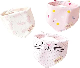 مريلة اطفال من 3 قطع، مريلة باندانا للاطفال الصغار فائقة الامتصاص من القطن للتسنين واللعاب