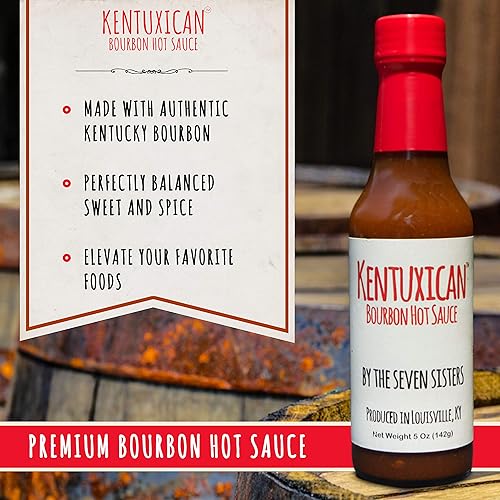 Miniatura 2 de Kentuxican Salsa picante Bourbon - Salsa picante mexicana prémium hecha con auténtico bourbon de Kentucky, habanero, Carolina Reaper, Chile de
