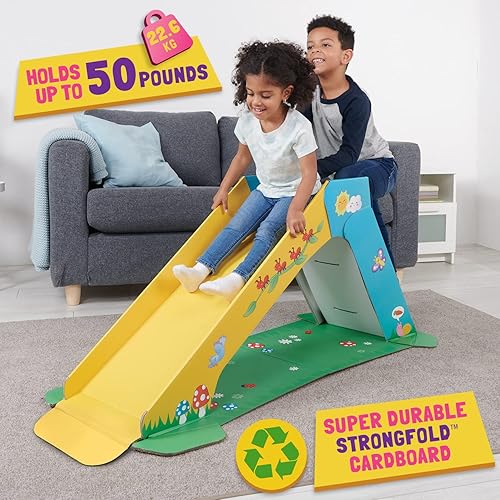 Vista 4 de WowWee Pop2Play Sunny Slide - Tobogán para niños para interiores, de cartón plegable duradero y ecológico