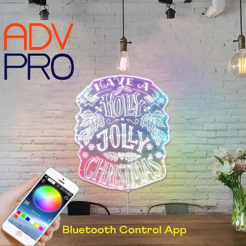 Miniatura 2 de ADVPRO Holly Jolly Christmas RGB Dynamic Glam LED Sign - Forma de corte a borde - Decoración de pared inteligente 3D - Iluminación dinámica