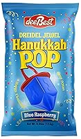 Vista 7 de Hanukkah Dreidels Jewel Pop Ring Shape Candy - Blue Raspberry 18 Count Individually Wrapped Dreidel - Hanukah Decorations Kosher Candy Party Favor