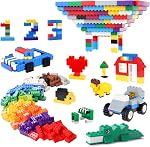 Building Blocks Set with Storage Box and Lid Baseplate: 568 Pieces Classic Bricks Compatible with Major Brands, Wheels Doors Windows, STEM Toy for Toddlers Age 3+, Gift for Boys Girls by Burgkidz
