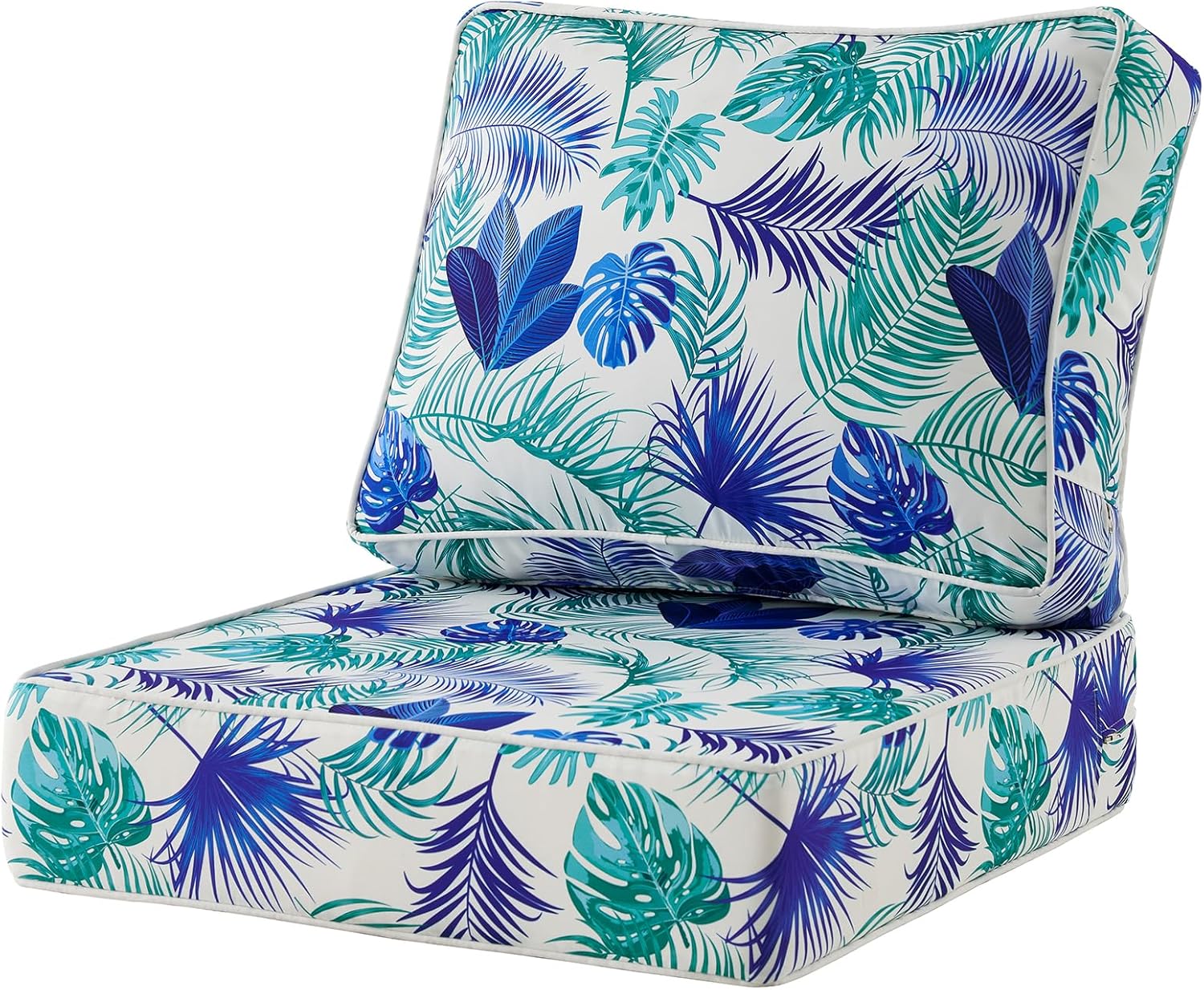 ARTPLAN Cojines de patio profundos de 24 x 24 pulgadas para muebles de exterior, extra 6 pulgadas de grosor, respaldo de 18 x 24 pulgadas,