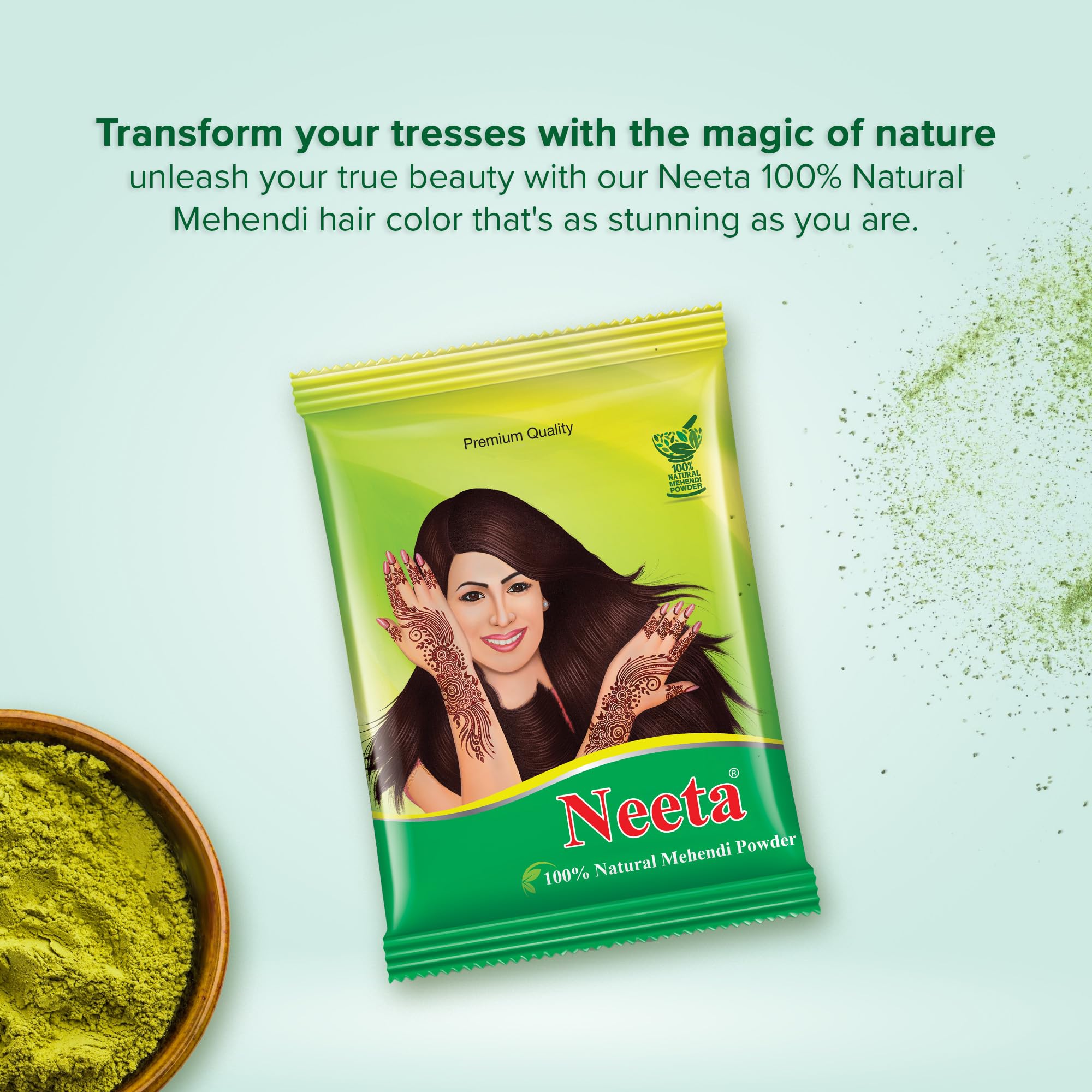 Neeta Mehendi Powder 1 Kg - 100% Natural Henna Mehandi Powder for Hair, Hand & Feet 4