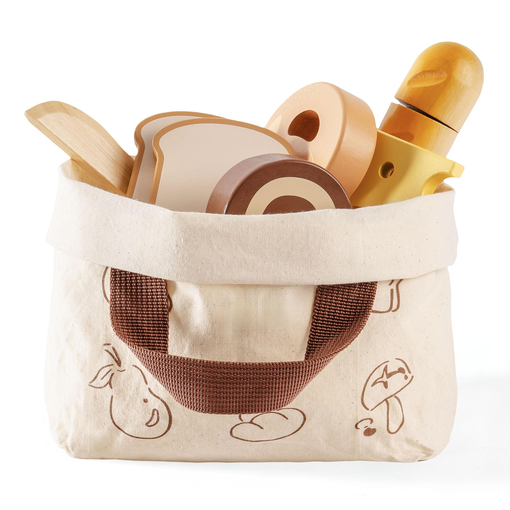ROBOTIME Montessori - set da taglio in legno per bambini, da giardino e cucina, con accessori in legno, giocattoli per bambini (set di cottura)