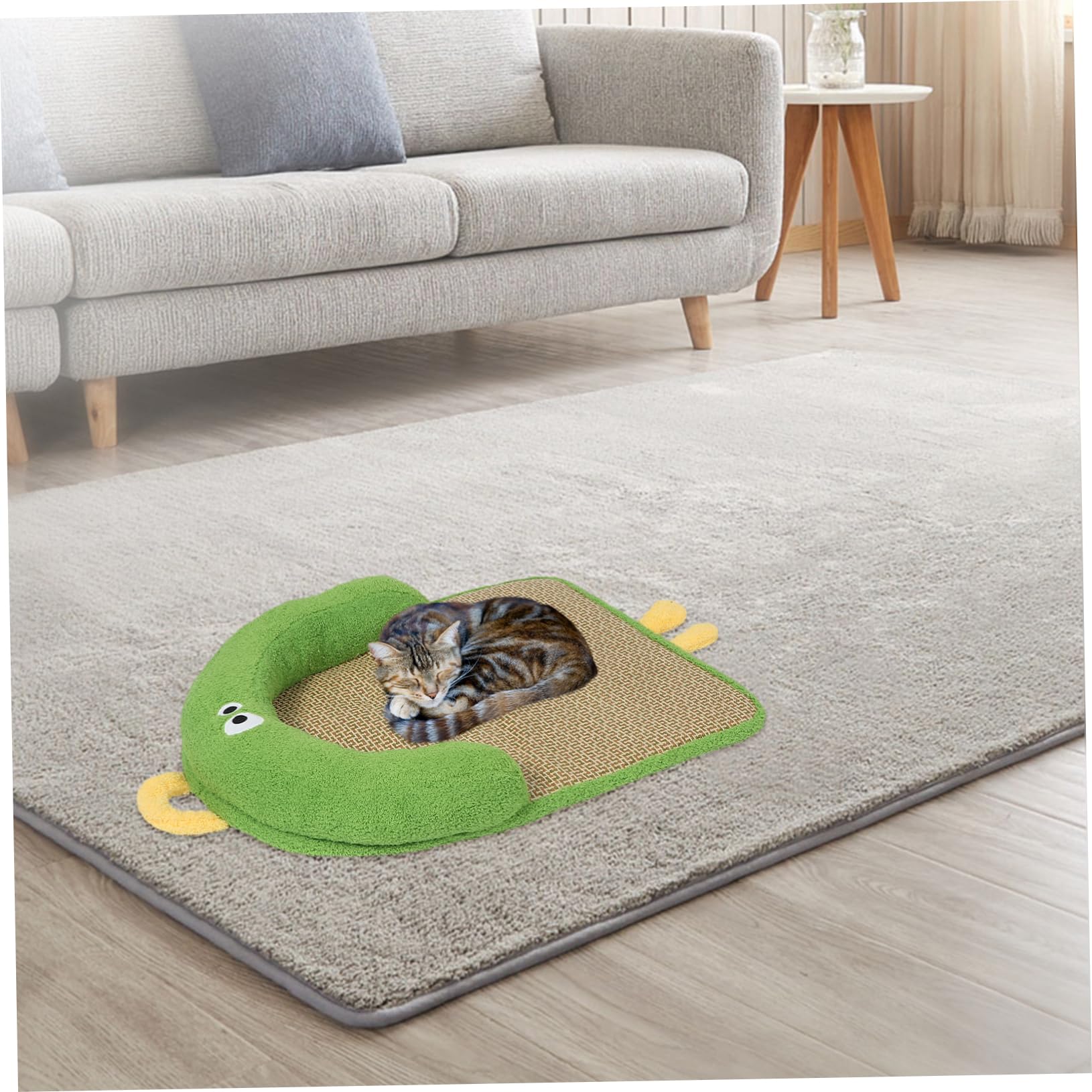 Mipcase Tappetino Refrigerante per Cani in Rattan Cuscino Verde | Intreccio Artigianale Traspirante, Portatile per Casa e Viaggio, per L'estate