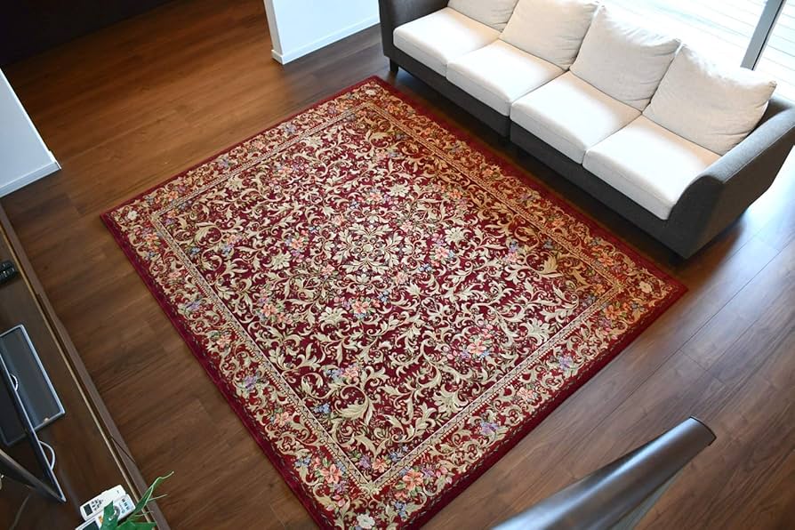 【最高級】BARCELONA赤いラグ 大きめ(ベルギー製) 最高級】BARCELONA赤いラグ 大きめ(ベルギー製)