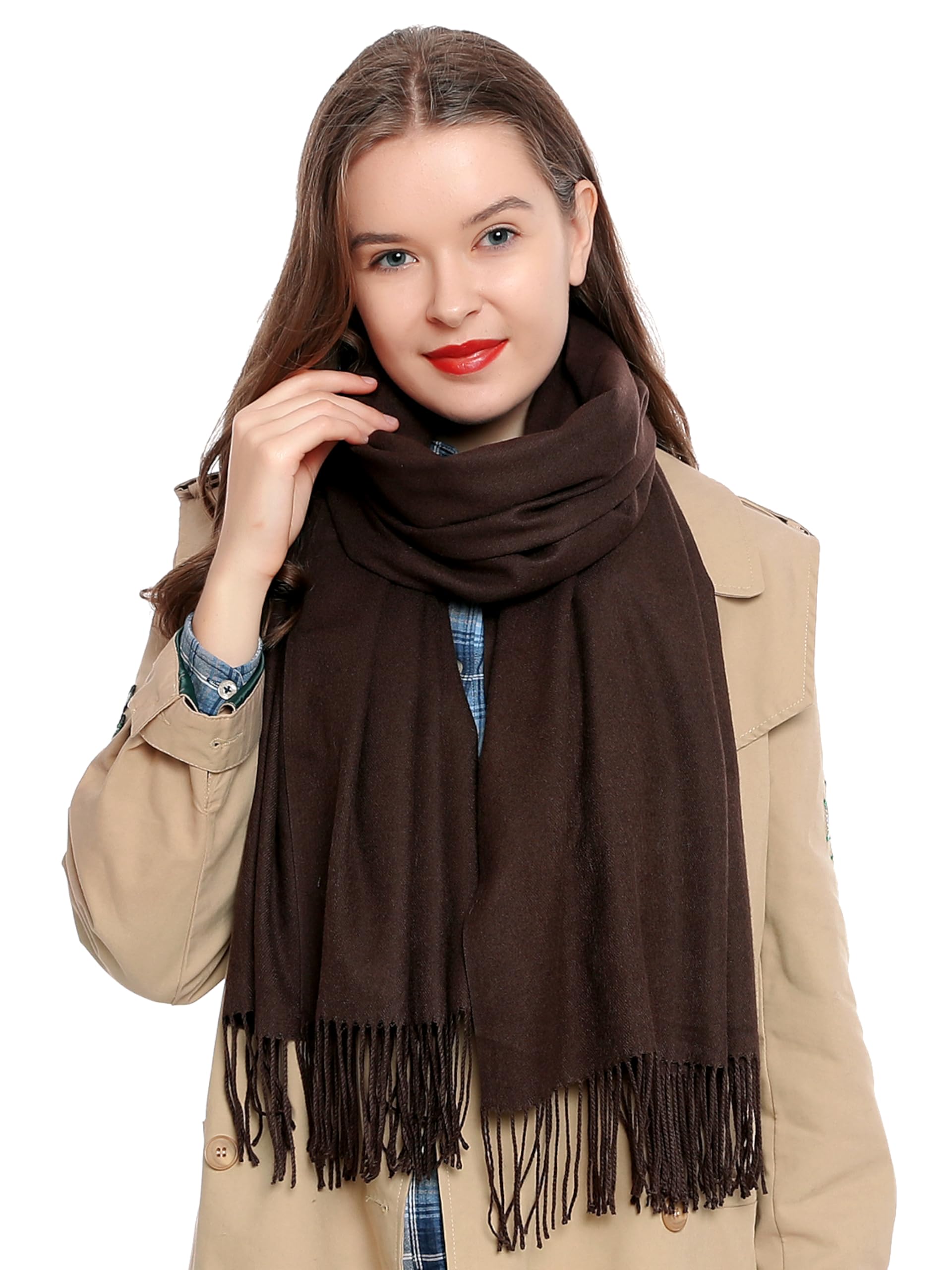 DonDon Schal Damen Winter Wollschal Winterschal warm weich 185 x 65 cm