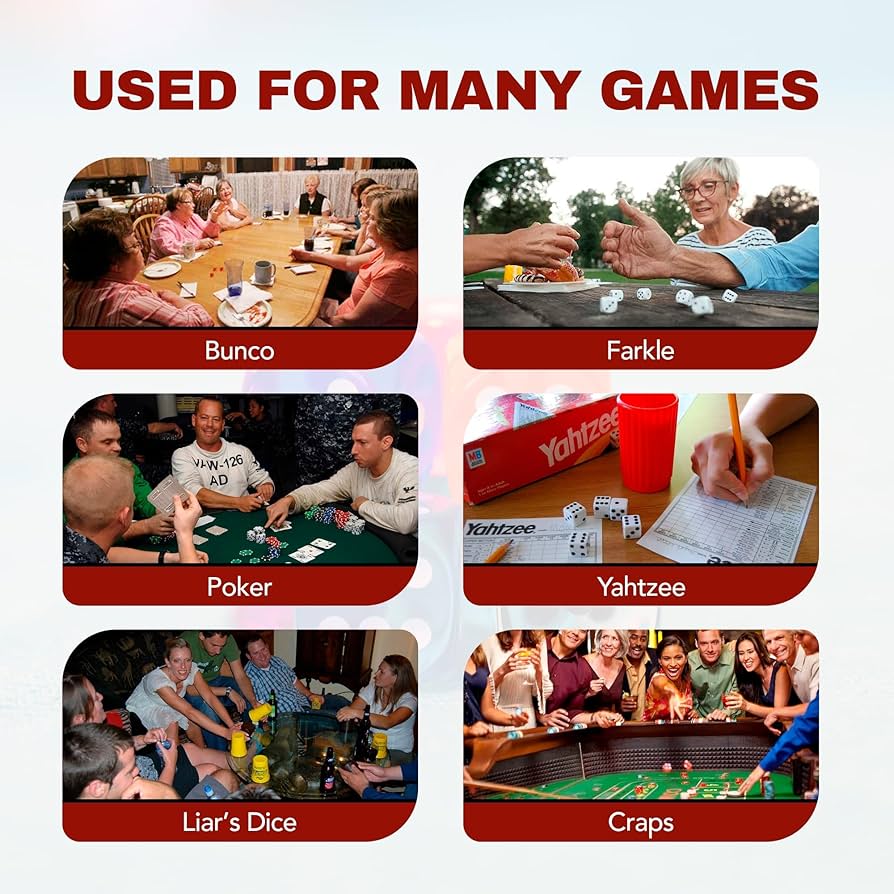 Amazon | 本物のラスベガスカジノ中古サイコロ - 15個光沢レッド