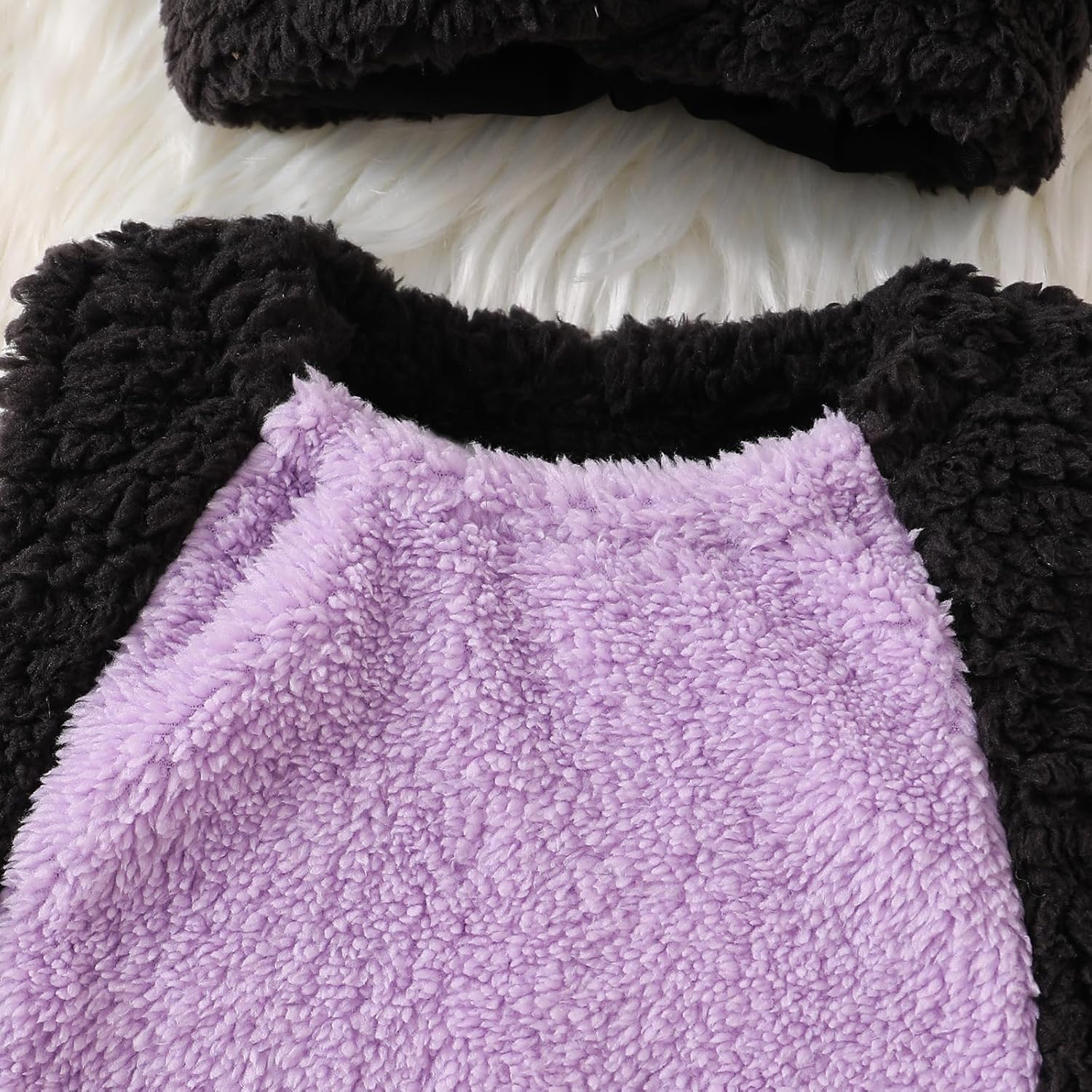 Kuriozud Cute Fuzzy Animal Costume for Baby Girl Boy Halloween Costume Romper with Hat and Leg Warmer 4pcs Cosplay Outfit - Image 4