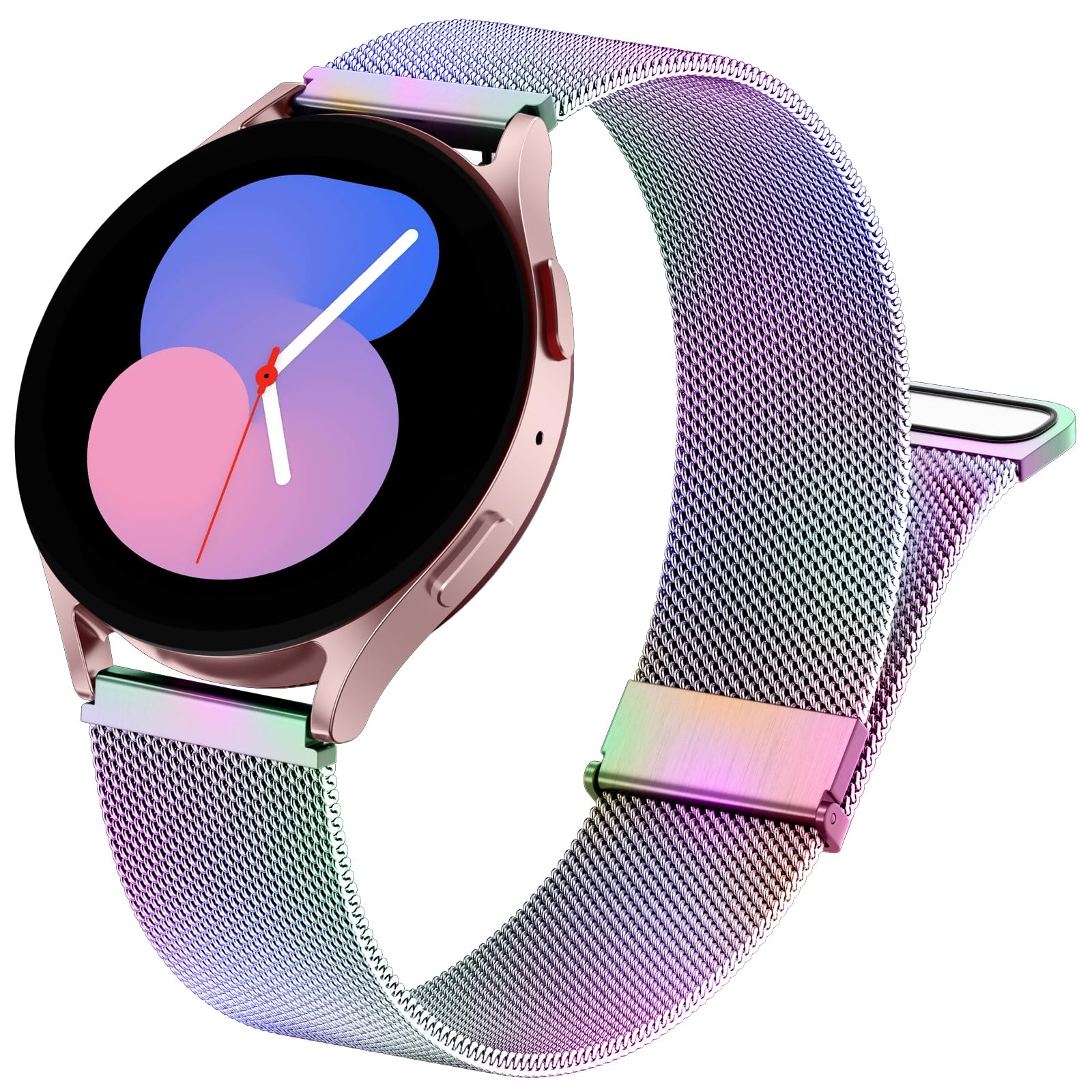 GEAK Metal Bands Compatible with Galaxy Watch 7 Band 6 5 4 FE Active 2 40mm 44mm/Galaxy 5 pro 45mm/Classic, 20mm Stainless Steel Milanese Mesh Loop