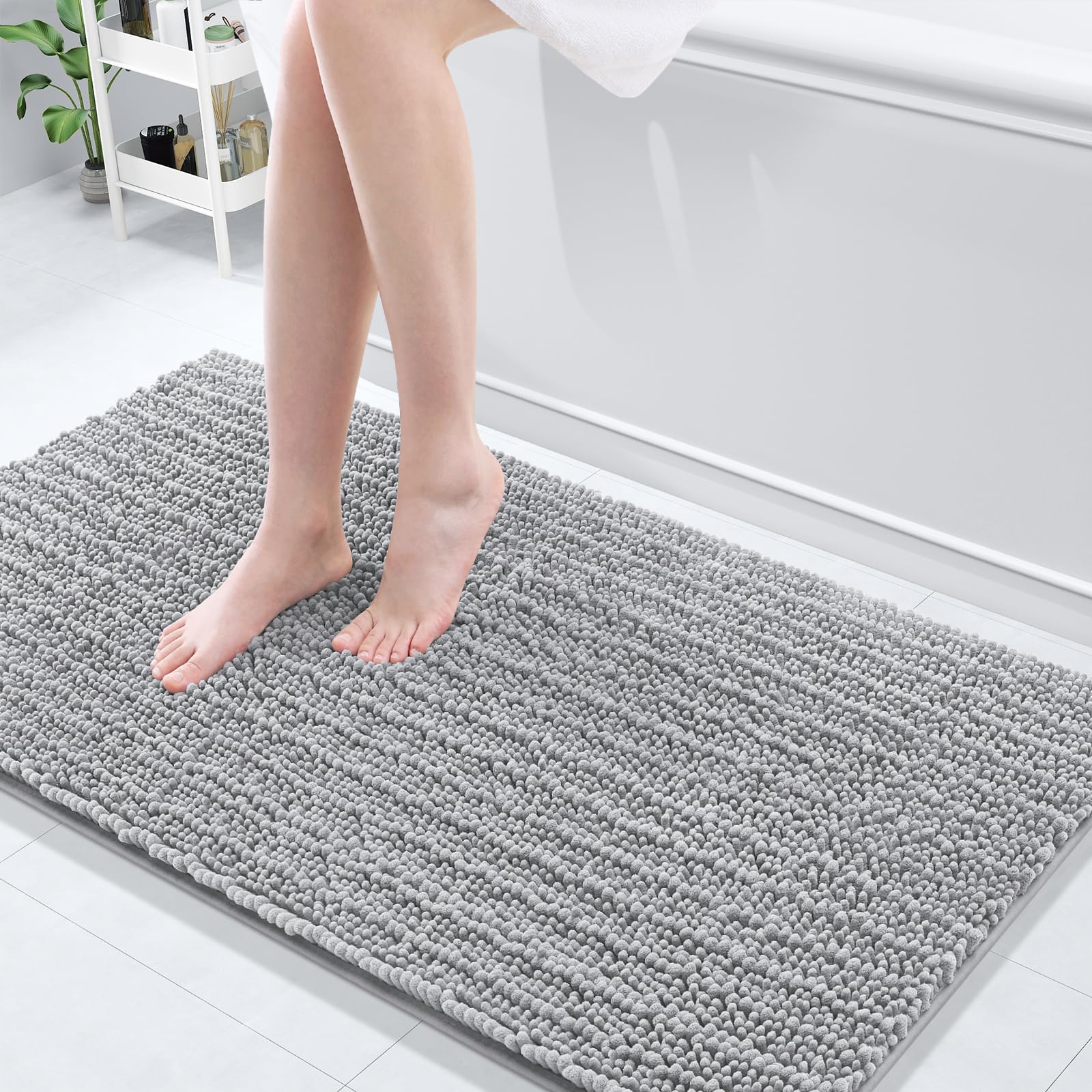Arotive Luxury Chenille Bathroom Rug Mat, Extra Soft Thick Absorbent Shaggy Bath Rugs, Non-Slip Machine Wash Dry, Plush Bath Mats for Bathroom, Shower
