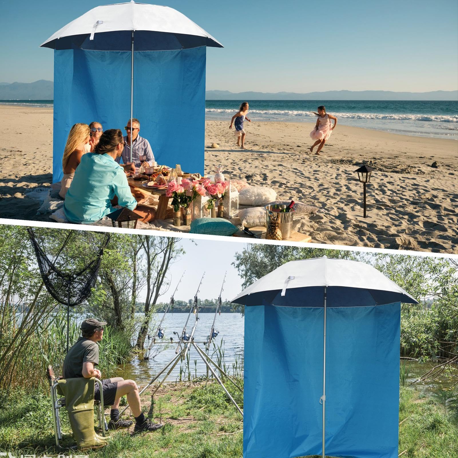 Panno per ombrellone da spiaggia, Panno per ombrellone portatile | Tenda da esterno con ombrellone - Design a mezza circonferenza, tessuto impermeabile per protezione dal sole e dalla pioggia