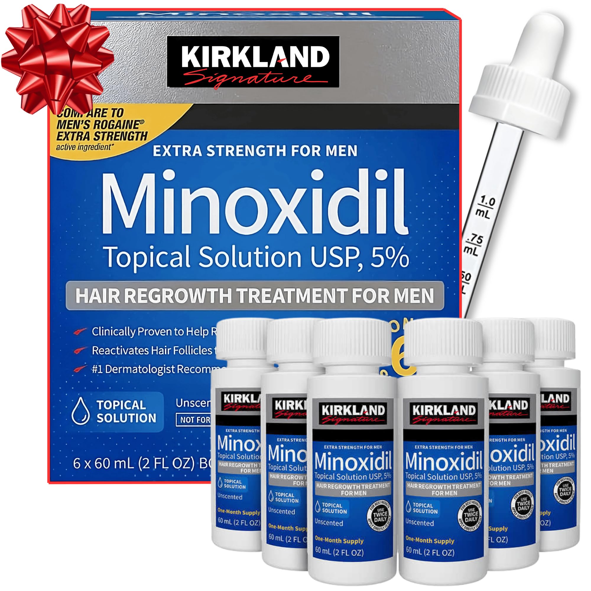 Kirkland Signature Minoxidil 5% Topical Solution Hair Regrowth Treatment for Men