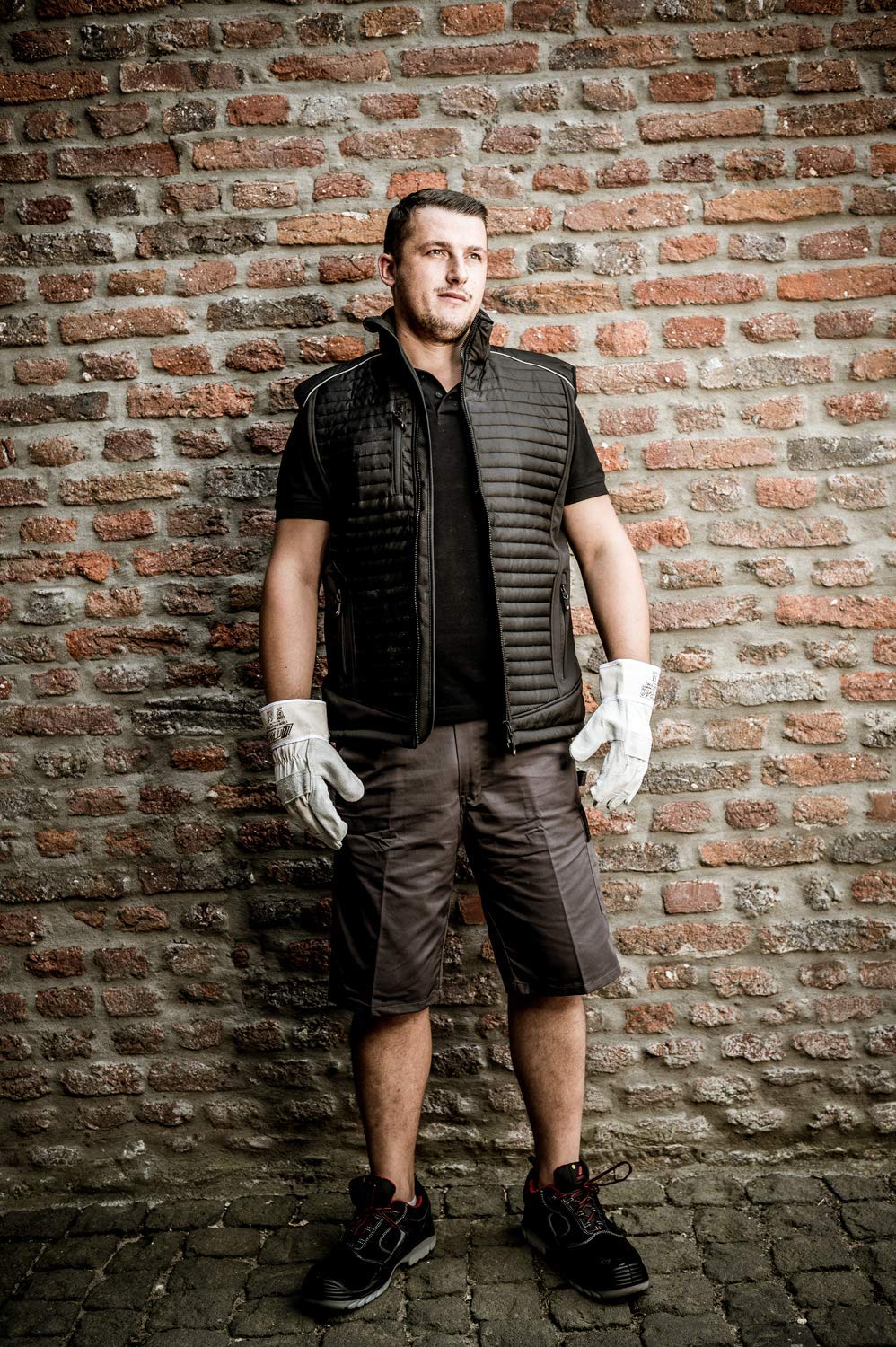 Nitras Motion Tex Plus Arbeitsweste - gesteppte Softshell-Weste mit Reflektoren - warm & robust für Arbeiter, Handwerker, Outdoor-Enthusiasten - Schwarz, M