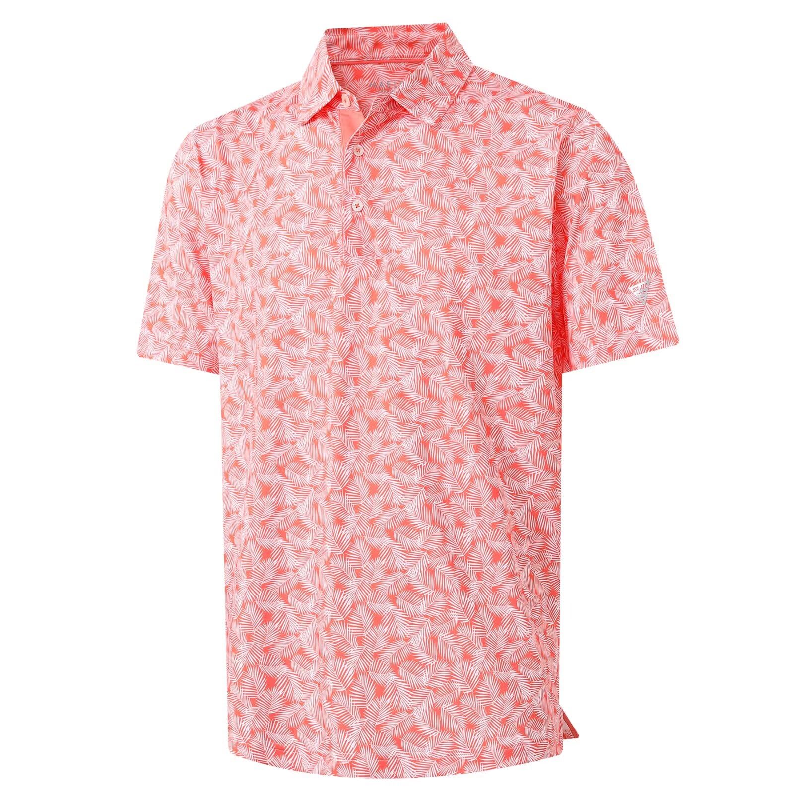 M MAELREG Mens Golf Shirt Short Sleeve Dry Fit Print Moisture Wicking Performance Patterns Collared Polo Shirt — view 17