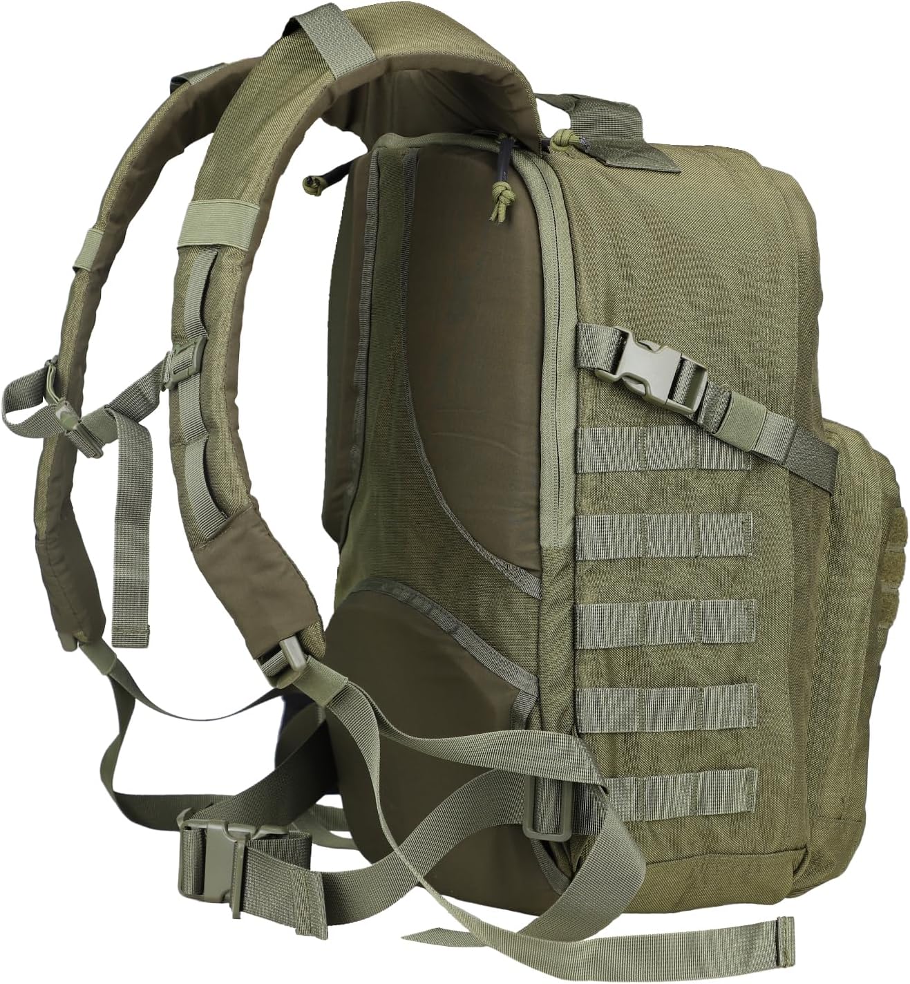 Military Tactical Backpack for Men, Molle Army Rucksack Pack, Bug Out Bag, Laptop Compartment, 30L (Green)