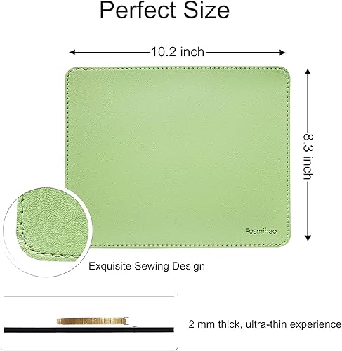 Miniatura 10 de Alfombrilla de mouse de cuero, alfombrilla de mouse de madera, alfombrilla de mouse de doble cara con borde cosido, alfombrilla de mouse ultra fina