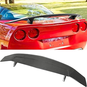 - 52 Inch Universal Rear Spoiler with Brake Light, Car Rear Trunk Spoiler Wing Spoiler Compatible with Chevy Corvette Camaro Mazda Nissan Toyota Honda Civic Ford Mustang lnfiniti Dodge Charger