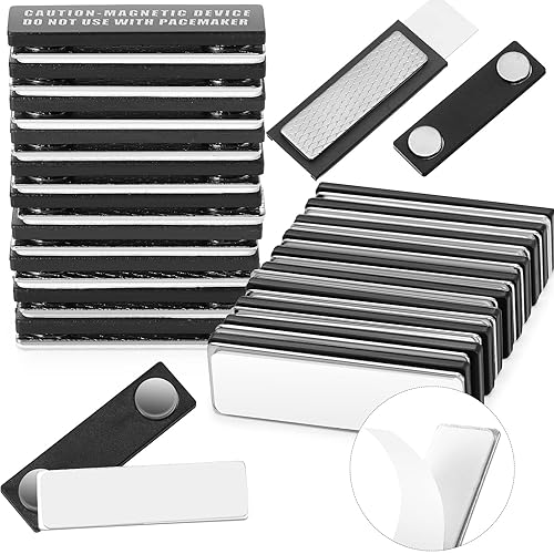 100 piezas de identificación magnética con nombre, etiquetas magnéticas para nombre, soportes para insignias adhesivas, pin imán en la parte