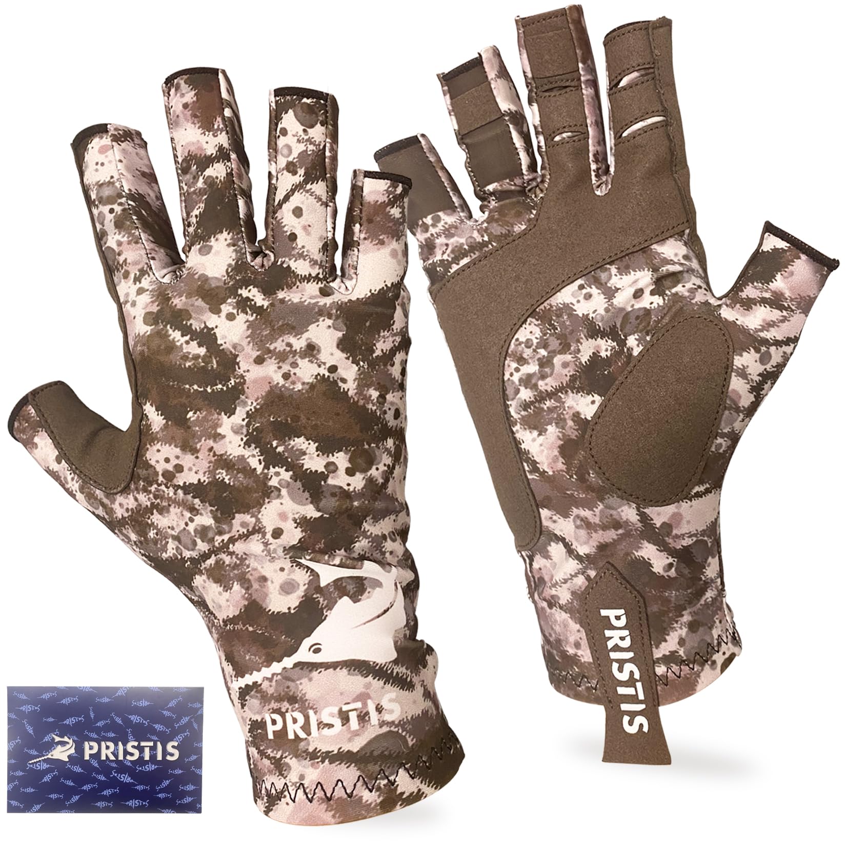 Pristis UPF 50+ Fishing Gloves, Breathable UV Protection Half-Finger Sun Gloves for Kayaking Paddling Hiking Sailing Rowing Hunting Canoeing