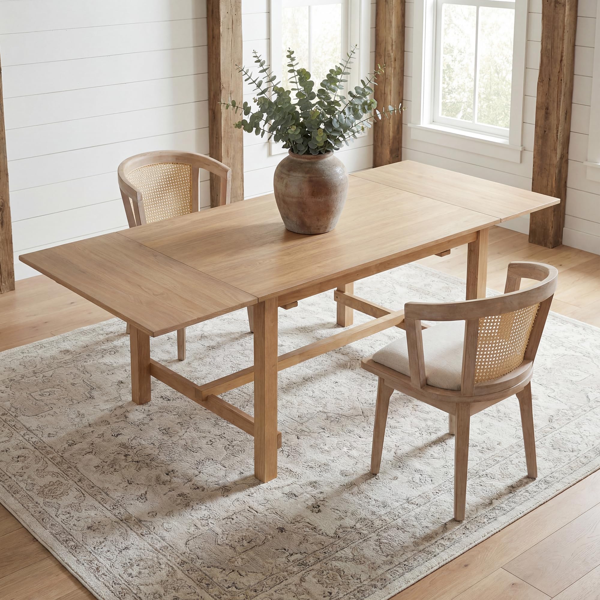 59"-94.5" Extendable Dining Room Table for 4-10 People Solid Wood Dining Table Expandable Tables for Dining Room, Kitchen, Living Room, Natural