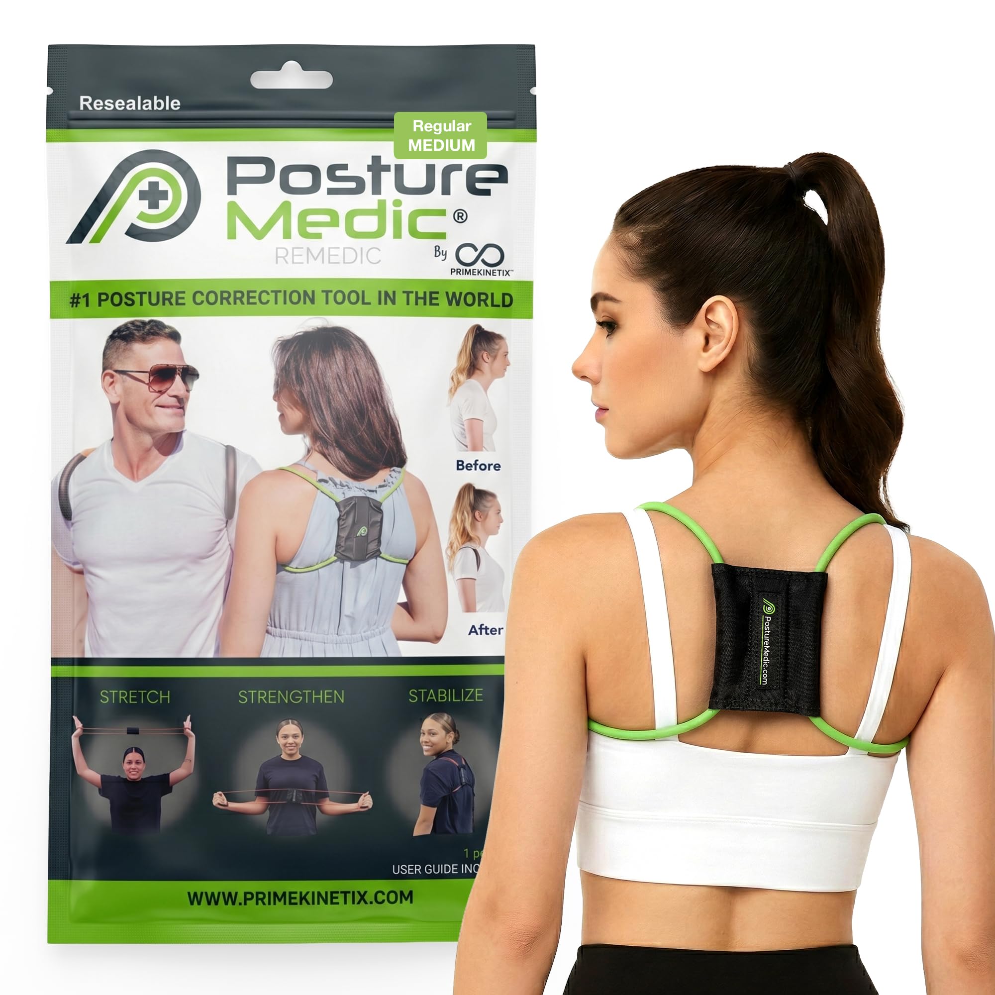 Sportsmedicine 131-140 セット PostureMedic Original Posture Corrector Brace - Selection of Sizes