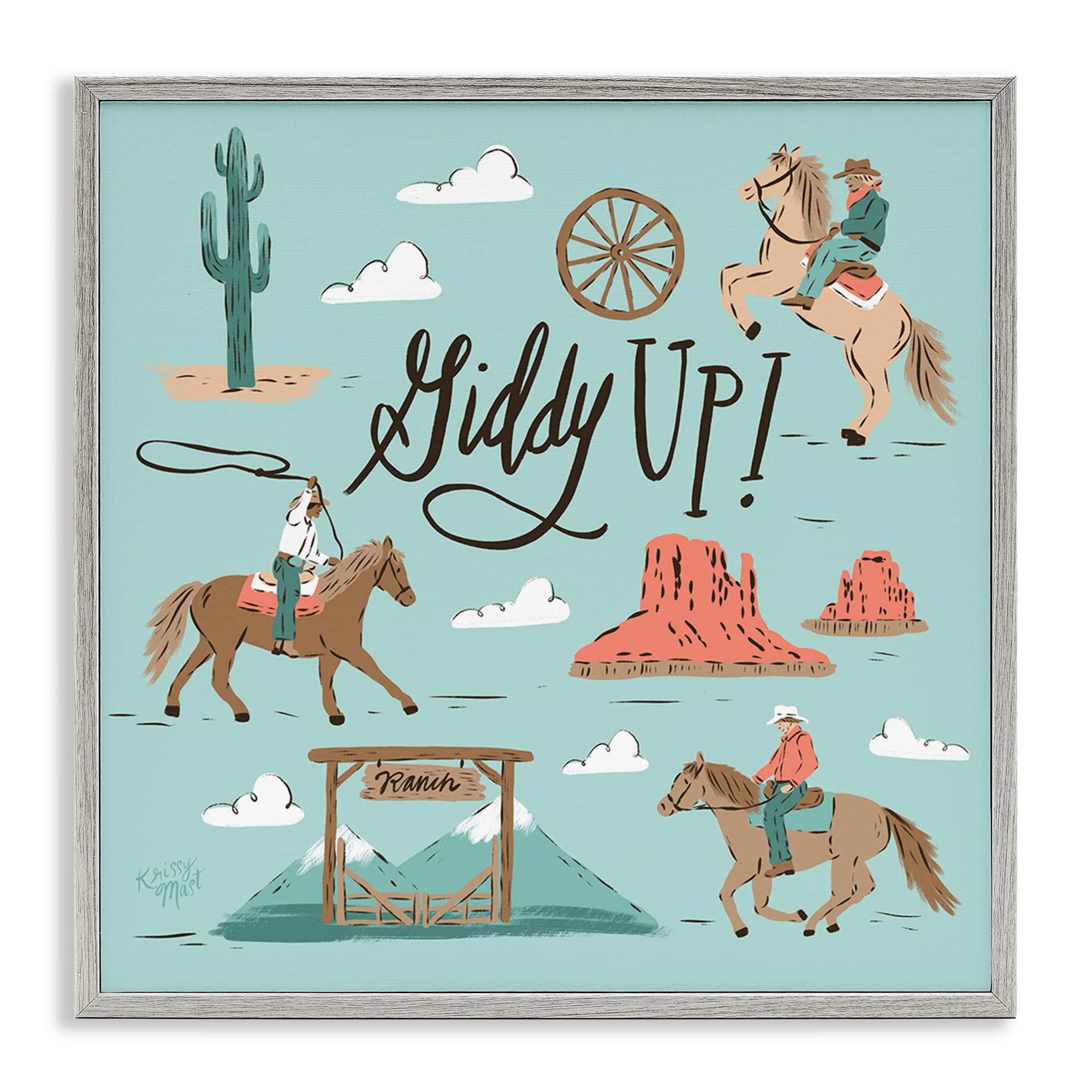 Cadre Giclée Giddy Up Cowboys Stupell Industries une finition premium signée Krissy Mast