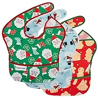 Vista 11 de Tiny Twinkle Baberos a Prueba de Derrames para Bebés para Comer Baberos Impermeables y Limpiables para Niños Pequeños con Bolsillo Recoge Todo