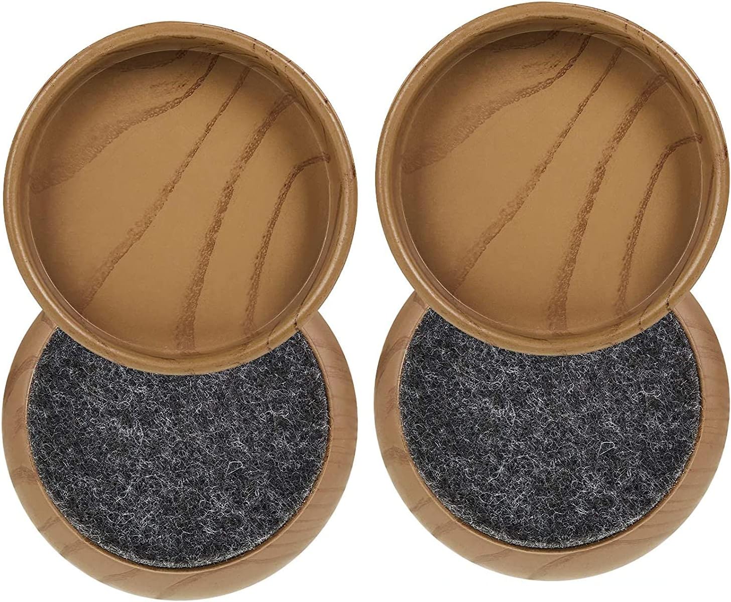 4Pcs Felt Floor Cups, 60mm Round Furniture Felt Castors, Felt Cups for